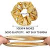 12 Pcs PU Leather Cheer Hair Scrunchies Gold Scrunchy School Performance Ponytail Holder Hair Accessories for Cheerleading Teen Girls College Sports (Gold) view 2
