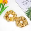 12 Pcs PU Leather Cheer Hair Scrunchies Gold Scrunchy School Performance Ponytail Holder Hair Accessories for Cheerleading Teen Girls College Sports (Gold) view 3