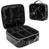 Carrywell Makeup Bag Travel Case, Not-Made In China, Hard Train Case for Cosmetics, Portable Beauty Artists Organizer, Storage Box With Adjustable Dividers For Make Up and Brushes, Small Marble view 1