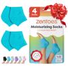 ZenToes Moisturizing Socks for Cracked Heel Treatment, Vitamin E, Olive Oil and Jojoba Oil Heel Socks, Stocking Stuffers for Women, Spa Self Care Gifts for Women (Fuzzy Blue, Wide Width) view 1
