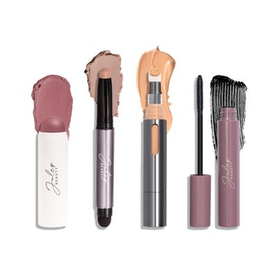 Julep Everyday Easy 4 Piece Kit with Eyeshadow 101 in Putty Matte, Length Matters Lengthening Mascara, Skip The Brush Cream to Powder Blush in Muted Mauve, and Cushion Complexion Concealer in Sand