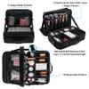 Carrywell Makeup Bag Travel Case, Not-Made In China, Hard Train Case for Cosmetics, Portable Beauty Artists Organizer, Storage Box With Adjustable Dividers For Make Up and Brushes, Medium Black view 2