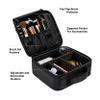 Carrywell Makeup Bag Travel Case, Not-Made In China, Hard Train Case for Cosmetics, Portable Beauty Artists Organizer, Storage Box With Adjustable Dividers For Make Up and Brushes, Small Black view 2