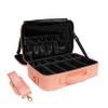 Carrywell Makeup Bag Travel Case, Not-Made In China, Hard Train Case for Cosmetics, Portable Beauty Artists Organizer, Storage Box With Adjustable Dividers For Make Up and Brushes, Medium Pink view 1