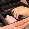 Carrywell Makeup Bag Travel Case, Not-Made In China, Hard Train Case for Cosmetics, Portable Beauty Artists Organizer, Storage Box With Adjustable Dividers For Make Up and Brushes, Medium Pink view 3