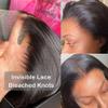 Real Full Lace Human Hair Wigs Pre Plucked Silk Straight HD Invisible Lace Brazilian Hair Wigs 150% Density Full End Straight Glueless Wigs with Baby Hair Bleached Knots For Black Woman 14Inch view 3