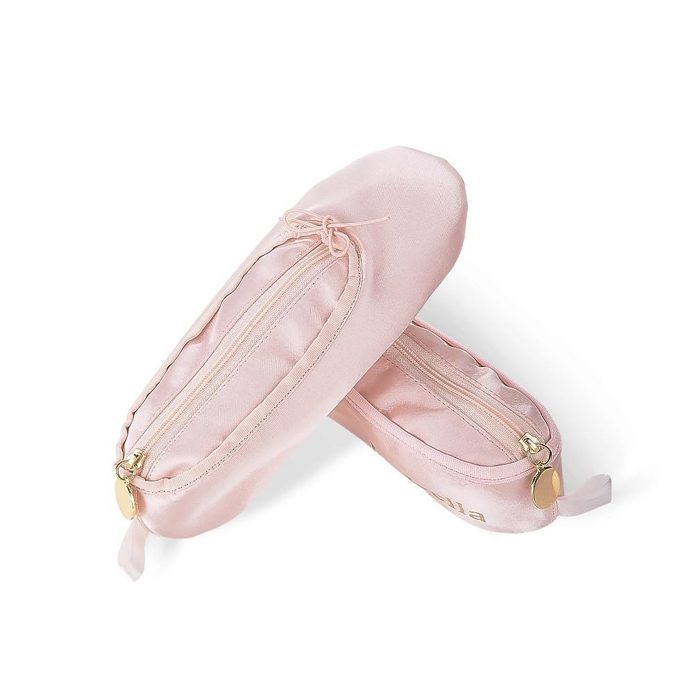 NICEDREAM Personalized Name Ballet Shoe Makeup Bag Pencil Case Cosmetic Bag Ballet Gift for Dancers Custom Ballerina Bag Zipper Pouch Cosmetic Pouch