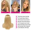 13x4 Lace Front Human Hair Wigs For Black Women (18inch,27#) Brazilian Remy Straight Honey Blonde Transparent Pre plucked Lace Frontal Wig With Baby Hair 180% Density Glueless Lace Wig view 4
