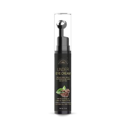 Sheltr Under Eye Cream Gel for Dark Circles with Vitamin E & Coffee Users Saw Reduced Dark Circles Reduces Puffiness & Fine Lines Cooling Massage Roller (PACK OF 1 ROLLER 15 ML)