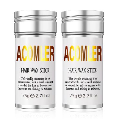Acomler Hair Wax Stick, Wax Stick for Hair, Fly Away Stick for Hair, Slick Back Hair Products Frizz Control, Hair Accessories for Women&Kids, Hair Styling Wax Pomade Gel Stick (Pack of 2 Silver,5.4oz)