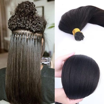 12inch Light Yaki I Tip Human Hair Extension Pre Bonded Keratin Stick In Hair Extensions 70g 100strands Cold Fusion I Tip Hair Extensions Real Hair Beaded Extension Brazilian Remy Human Hair