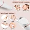 Bikini Trimmer Pubic Hair Trimmer for Women Legs Bikini Line Armpit Rechargeable Electric Shaver for Women Hair Removal with Snap-in Ceramic Blades IP7X Waterproof, White view 2