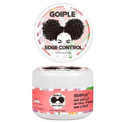 8.8oz Edge Control Wax for Women Strong Hold Non-greasy Edge Control Smoother Edge Wax Styling Gel Edge Control for Black Hair No Flaking, White Residue, Shine and Smooth (Sweet Peach)