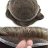 Toupee for Men Hair Replacement System Swiss Lace Mens toupee Front Bleached Knot Natural Hairline Men Hair Unit 100% Human Hair Gray Brown Black Blonde Men Hair Piece (7"X9", #4 Medium Brown-90% Light Density) view 4