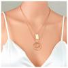 Allereyae Vintage Layered Square Pendant Necklace Multi Circle Necklace Gold Square Choker Necklace Layer Circle Necklace Jewelry for Women view 2