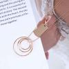 Allereyae Vintage Layered Square Pendant Necklace Multi Circle Necklace Gold Square Choker Necklace Layer Circle Necklace Jewelry for Women view 4