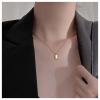 Allereyae Vintage Square Pendant Necklace Polish Square Necklace Square Choker Necklace Gold Ball Chain Necklace Jewelry for Women (Gold) view 2