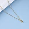 Allereyae Vintage Square Pendant Necklace Polish Square Necklace Square Choker Necklace Gold Ball Chain Necklace Jewelry for Women (Gold) view 3