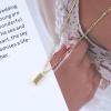 Allereyae Vintage Square Pendant Necklace Polish Square Necklace Square Choker Necklace Gold Ball Chain Necklace Jewelry for Women (Gold) view 4