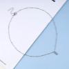 Allereyae Vintage Square Pendant Necklace Polish Square Necklace Square Choker Necklace Silver Ball Chain Necklace Jewelry for Women (Silver) view 3