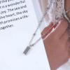 Allereyae Vintage Square Pendant Necklace Polish Square Necklace Square Choker Necklace Silver Ball Chain Necklace Jewelry for Women (Silver) view 4