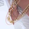 Allereyae Vintage Layered Snake Chain Necklace Chunky Cuban Chain Necklace Gold Thick Chain Necklace Punk Curb Chain Necklace Jewelry for Women view 4