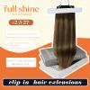 Full Shine Hair Clip in Extensions Balayage Seamless Hair Extensions Clip ins Ombre Brown to Walnut Brown Mix Honey Blonde 20 Inch Straight Hair Extension 8 PCS 120 G view 2