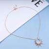 Allereyae Vintage Sunburst Pendent Necklace Hollow Sunburst Necklace Moonstone Gold Sun Choker Necklace Open Sunburst Necklace Jewelry for Women (Gold) view 3
