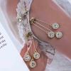 Allereyae Vintage Crystal Chandelier Drop Earrings Rhinestone Ball Dangle Earrings Gold Rhinestone Stud Earrings Sparkle Bridal Chandelier Earrings Jewelry for Women view 4