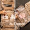 Carrywell Toiletry Bag Travel Bag with Hanging Hook, Makeup Organizer Case, Water-Resistant Cosmetic Bag For Full-size Containers, Toiletries, Black Large (Not Made In China) view 3