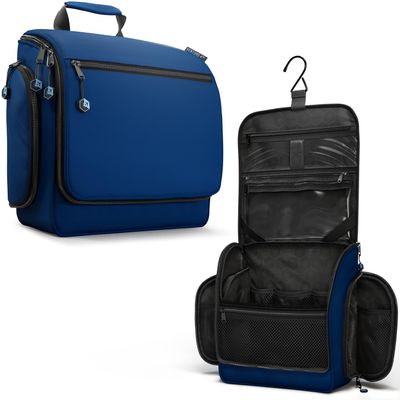 VENTURE 4TH Hanging Travel Toiletry Bag for Women & Men Large Toiletry Organizer with 18 Compartments, Removable TSA Pouch, Travel Wash Bag for Toiletries, Makeup & Shaving Kit (Navy Blue)