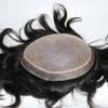 SIMBEAUTY Silk Base With Poly Men Toupee Human Hair Natural Scalp Looking Bleached Knots Natural hair Replacement Toupee Man Wigs Straight Hair view 4