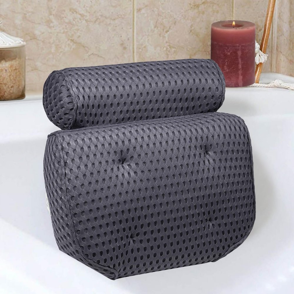 Bath Pillow for Bathtub with Strong Non-Slip Suction Cups and Comfortabl 4D AirMesh Bath Pillow for Women &Man