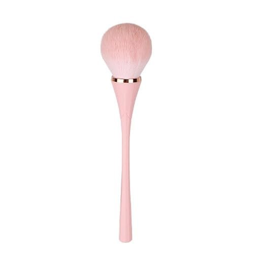 AKOAK 1 Pack Large Powder Mineral Brush, Kabuki Makeup Brush, Soft Nail Brush and Blush Brush, Daily Makeup Professional Loose Brush (Pink, Round Head)