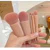 5pcs Easy taken Travel Size Makeup Brush Set, Mini Makeup Brushes Small Complete Function Cosmetic Brushes Kit with Case Mirror, Eyeshadow Brush Set Makeup Brushes for Women Makeup (Pink) view 2