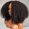 12inch 4B/4C Afro Kinky Curly UPart Wigs Human Hair 2X4 Middle Part Brazilian Glueless Human Hair U Part Wigs Natural Black Kinky Curly Clip In Half U Shape Wig Full Head None Lace 180Density view 3