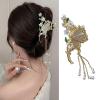 Butterfly Hair Clips Cute Flowers Hair Claw Clips Metal Gold Hair Jaw Clamps Non-slips Catch Clips with Pearls Tassel Rhinestones Designs Spring Summers Hair Styling Hair Accessories for Women Girls view 1