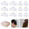 12 Pcs Rectangle Hair Clips, Hair Accessories for Women and Girls, Including 6 Pcs 4 Inch Large Claw Clips for Thick Hair and 6 Pcs 2 inch Small Hair Claw Clips for Thin Hair (Clear) view 1