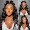 13x4 Body Wave Lace Front Wigs Human Hair for Black Women Glueless Wear and Go Brazilian Virgin HD Transparent Wet and Wavy Lace Front Wigs Pre-Plucked with Baby Hair (34Inch, Natural Color) view 4