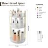 Aveniee Rotating Makeup Organizer for Vanity, 3 Tier Perfume Skincare Organizers and Storage for Bathroom Countertop, Clear Spinning Counter Shelf Cosmetic Holder for Dresser,Gold view 3