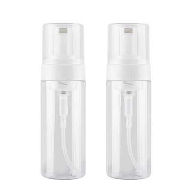 2PCS 150ml/5oz Empty Clear Plastic Foam Pump Bottles Foaming Dispenser Refillable Travel Toiletry Hand Wash Facial Cleanser Shampoo Cosmetic Container Storage Portable Foaming Bottles