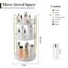 Aveniee Rotating Makeup Organizer for Vanity, 3 Tier Perfume Skincare Organizers and Storage for Bathroom Countertop, Clear Spinning Counter Cosmetic Holder for Dresser,White view 3