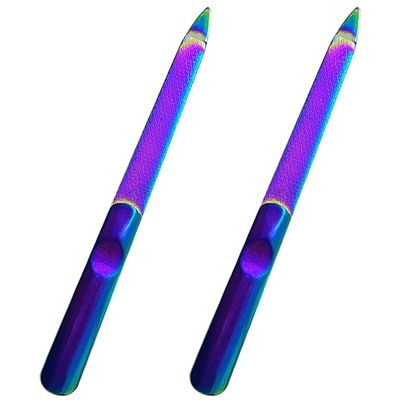 FOMIYES 2pcs Stainless Steel Dual Sided Nail Files for Manicure and Pedicure Metal Nail Care Tools for Smooth and Polish for Salon and Home Use