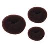 3 Pieces Hair Bun Maker Set, Ring Style Bun Maker Set Soft Hair Bun Shaper Set for Long Hair, Thin Hair, Thick Hair (Small + Medium + Large), Coffee view 1