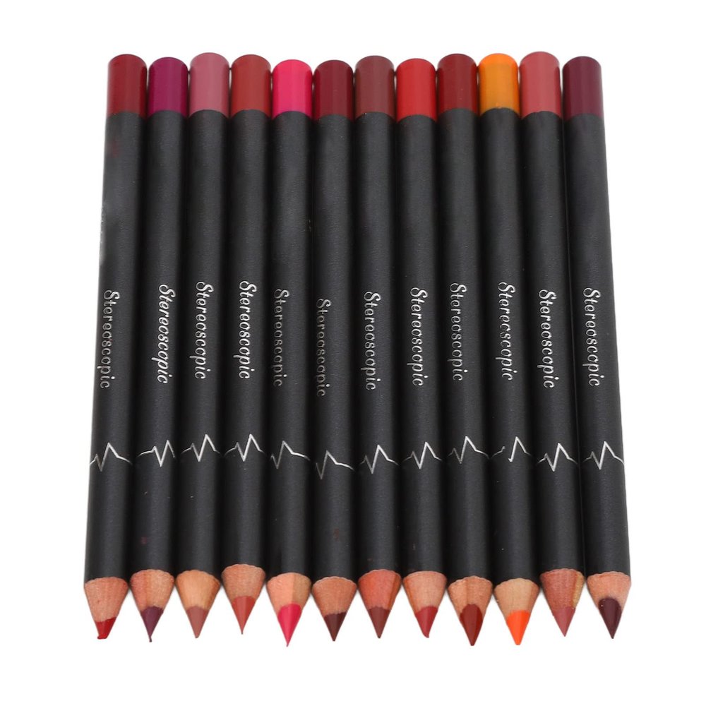 12Pcs Lip Liner Contour Pencil, Lip Liner Contour Pencil Matte Lipstick Set for Beauty Lovers Lipstick Pencil Makeup Tool Set Lip Contour Pencil Matte Lipstic