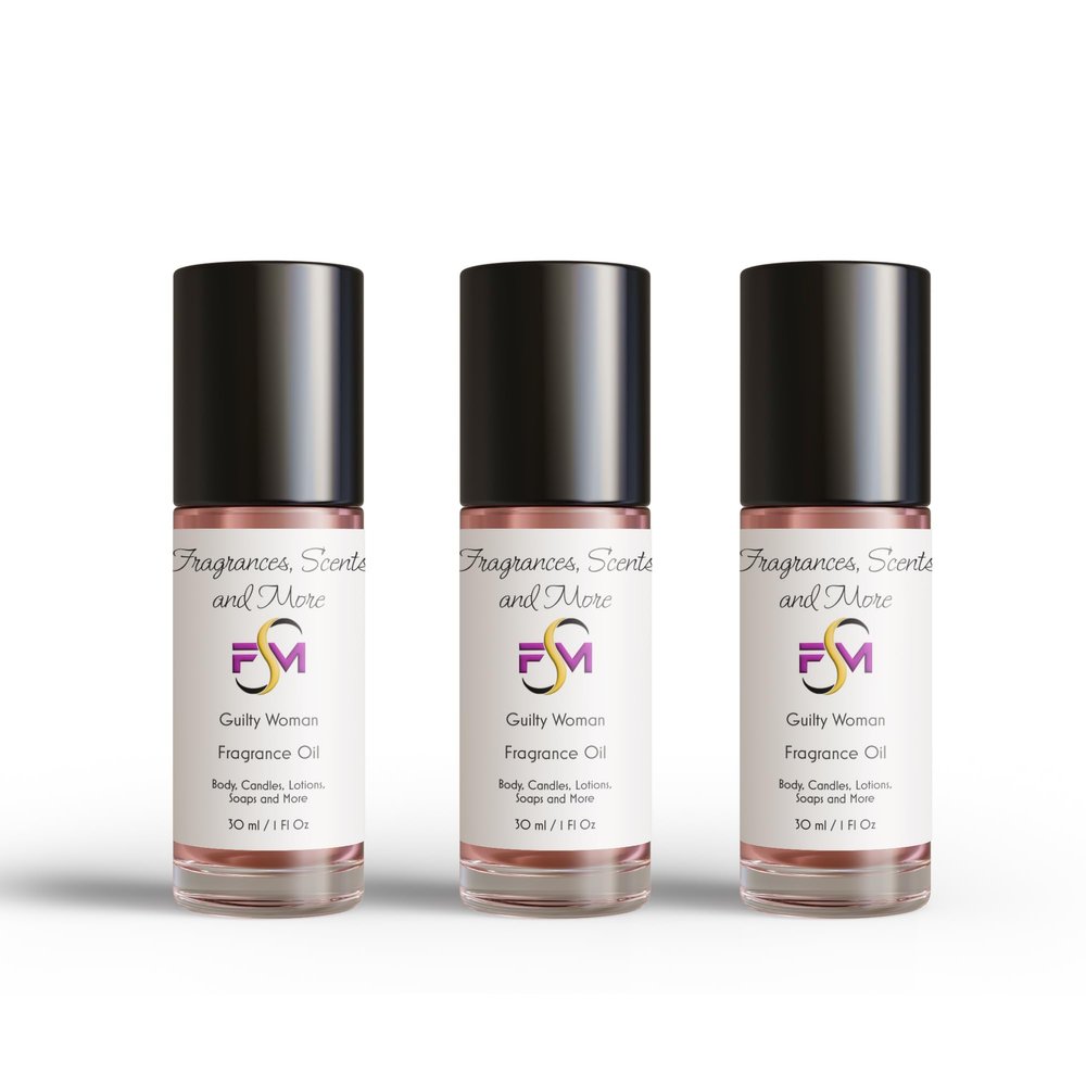 Guilty Woman Perfume/Body Oil - 3 Bottles 1 Fl Oz Glass Roll On (30ml)