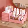Makeup Organizer with Drawers,Large Capacity Countertop Organizer for Vanity,Bathroom and Bedroom Desk Cosmetics Organizer (Pink) view 3