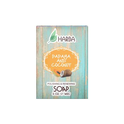Harba Bath Soap Papaya and Coconut, Polishing & Renewing - 5 OZ (142g)