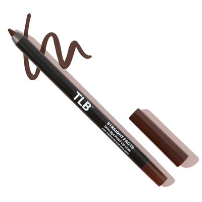 The Lip Bar - Lip Liner, Straight Facts (Dark Brown) - High Pigment & Super Creamy - Smudge Proof & Water Resistant - Jojoba Oil, Aloe Vera, Coconut Oil, & Vitamin E - Vegan & Cruelty Free - .042 oz