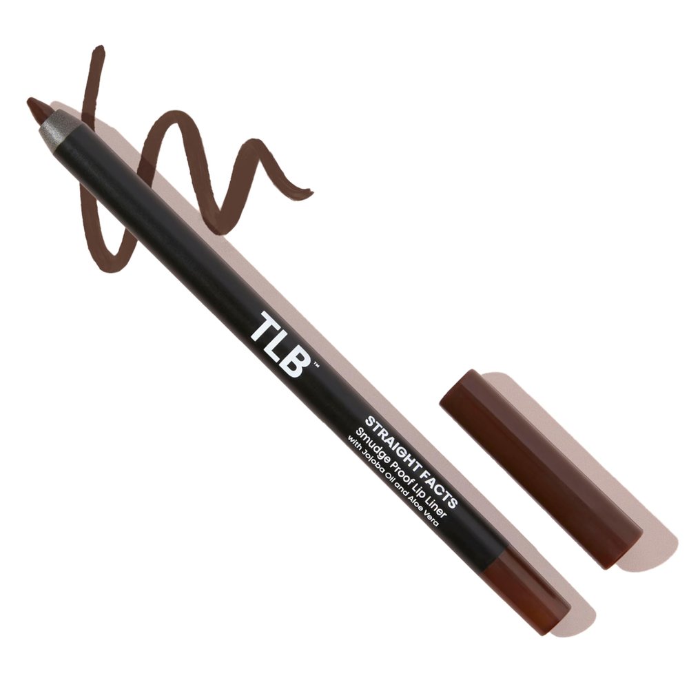 The Lip Bar - Lip Liner, Straight Facts (Dark Brown) - High Pigment & Super Creamy - Smudge Proof & Water Resistant - Jojoba Oil, Aloe Vera, Coconut Oil, & Vitamin E - Vegan & Cruelty Free - .042 oz